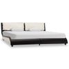 Estructura Cama Con Led Cuero Sintético Negro Blanco 180x200 Cm Vidaxl