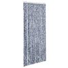 Cortina Mosquitera Chenilla Azul Blanco Y Plateada 56x185 Cm Vidaxl