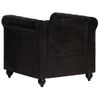 Sillón Chesterfield De Cuero Auténtico Negro Vidaxl