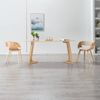 Silla De Comedor De Madera Curvada Y Cuero Sintético Crema Vidaxl