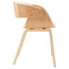 Silla De Comedor De Madera Curvada Y Cuero Sintético Crema Vidaxl