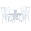 Conjunto De Comedor 5 Piezas Madera Maciza De Caucho Blanco Vidaxl