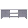 Mueble Para Tv Madera De Paulownia Gris 115x30x40 Cm Vidaxl