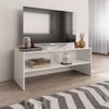 Mueble De Tv Madera Contrachapada Blanco Brillante 100x40x40 Cm Vidaxl