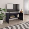 Mueble De Tv Madera Contrachapada Gris Brillante 80x40x40 Cm Vidaxl