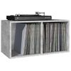 Caja Para Discos De Vinilo Madera Contrachapada Gris 71x34x36cm Vidaxl