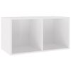 Caja Para Discos Vinilo Madera Contrachapada Blanco 71x34x36cm Vidaxl