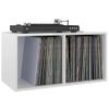 Caja Para Discos Vinilo Madera Contrachapada Blanco 71x34x36cm Vidaxl