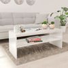 Mesa De Centro Madera Contrachapada Blanco Brillo 100x40x40 Cm Vidaxl