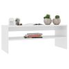 Mesa De Centro Madera Contrachapada Blanco Brillo 100x40x40 Cm Vidaxl