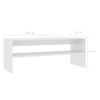 Mesa De Centro Madera Contrachapada Blanco Brillo 100x40x40 Cm Vidaxl