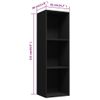 Estantería Libros/mueble Tv Contrachapada Negro 36x30x114 Cm Vidaxl