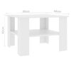 Mesa De Centro Madera Contrachapada Blanco 60x60x42 Cm Vidaxl