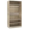 Armario De Madera Contrachapada Roble Sonoma 100x50x200 Cm Vidaxl