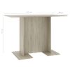 Mesa De Comedor Madera Contrachapada Roble Sonoma 110x60x75cm Vidaxl