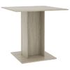 Mesa De Comedor De Madera Contrachapada Color Roble 80x80x75 Cm Vidaxl