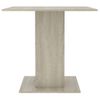 Mesa De Comedor De Madera Contrachapada Color Roble 80x80x75 Cm Vidaxl