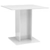 Mesa De Comedor Madera Contrachapada Blanco Brillo 80x80x75 Cm Vidaxl