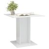 Mesa De Comedor Madera Contrachapada Blanco Brillo 80x80x75 Cm Vidaxl