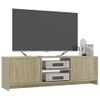 Mueble De Tv Madera Contrachapada Color Roble 120x30x37,5cm Vidaxl