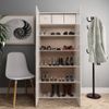 Mueble Zapatero Contrachapada Blanco Brillo 80x35,5x180 Cm Vidaxl