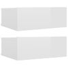 Mesitas Noche Flotante 2 Uds Contrachapada Blanco 40x30x15 Cm Vidaxl