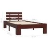 Estructura De Cama Madera Maciza Pino Marrón Oscuro 90x200 Cm Vidaxl