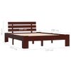 Estructura De Cama Madera Maciza Pino Marrón Oscuro 120x200 Cm Vidaxl