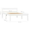 Estructura De Cama De Madera Maciza De Pino Blanco 90x200 Cm Vidaxl