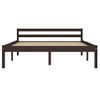 Estructura De Cama Madera Maciza Pino Marrón Oscuro 140x200 Cm Vidaxl