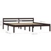 Estructura De Cama Madera Maciza Pino Marrón Oscuro 180x200 Cm Vidaxl