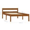 Estructura De Cama Madera Maciza Pino Marrón Miel 100x200 Cm Vidaxl