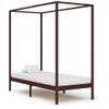 Estructura Cama Dosel Madera Maciza Pino Marrón Oscuro 90x200cm Vidaxl