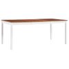 Mesa De Comedor De Madera De Pino Blanco Y Marrón 180x90x73 Cm Vidaxl