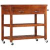 Carrito De Cocina De Madera Maciza De Acacia 100x48x89 Cm Vidaxl