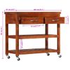 Carrito De Cocina De Madera Maciza De Acacia 100x48x89 Cm Vidaxl