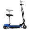 Patinete Eléctrico Con Asiento Azul 120 W Vidaxl