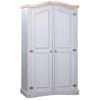 Armario Madera De Pino Mexicano Estilo Corona Gris 2 Puertas Vidaxl