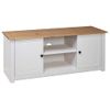 Mueble Para Tv Madera De Pino Estilo Panamá Blanco 120x40x50 Cm Vidaxl