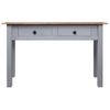 Mesa Consola Madera Maciza Pino Estilo Panamá Gris 110x40x72 Cm Vidaxl