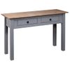 Mesa Consola Madera Maciza Pino Estilo Panamá Gris 110x40x72 Cm Vidaxl