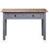 Mesa Consola Madera Maciza Pino Estilo Panamá Gris 110x40x72 Cm Vidaxl