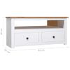 Mueble Esquinero Tv Madera Pino Estilo Panamá Blanco 93x49x49cm Vidaxl