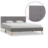 Estructura De Cama De Tela Gris Claro 140x200 Cm Vidaxl