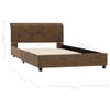 Estructura De Cama De Piel De Ante Artificial Marrón 100x200 Cm Vidaxl