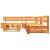 Set Muebles De Palés De Jardín Cojines Rojos 4 Pzas Madera Vidaxl