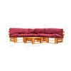 Set Muebles De Palés De Jardín Cojines Rojos 4 Pzas Madera Vidaxl