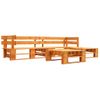 Set Muebles De Jardín De Palés 4 Pzas Cojines Rojos Madera Vidaxl