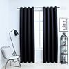 Cortinas Opacas Con Anillas De Metal 2 Uds Negro 140x225 Cm Vidaxl