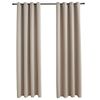 Cortinas Opacas Con Anillas De Metal 2 Piezas Beige 140x175 Cm Vidaxl